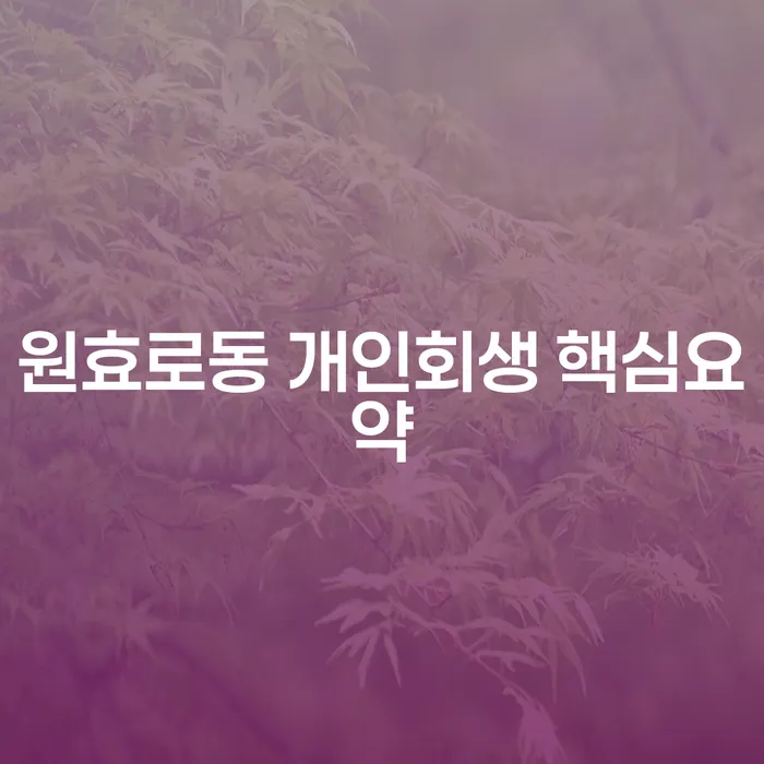 원효로동 개인회생 핵심요약