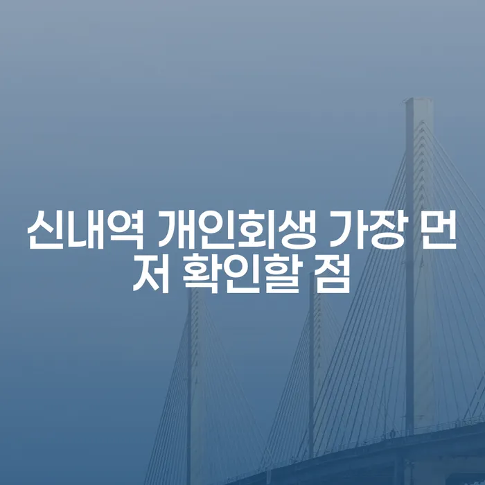신내역 개인회생 가장 먼저 확인할 점