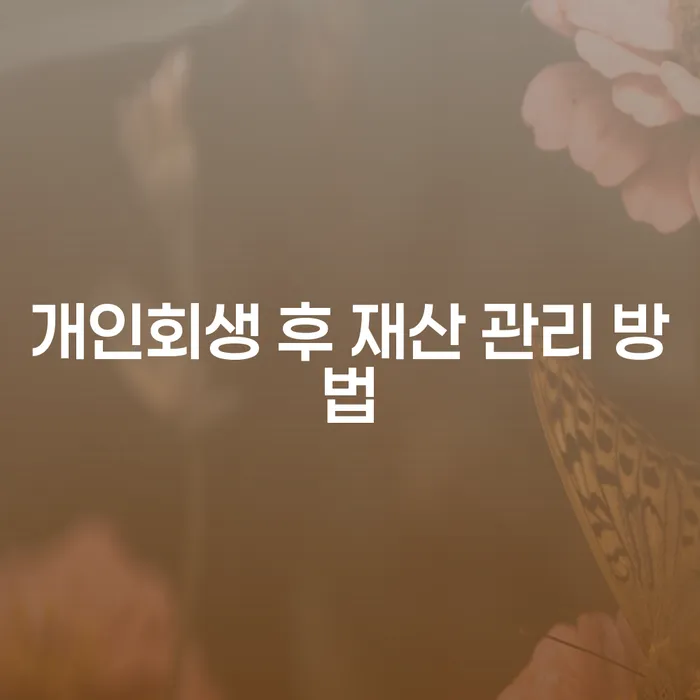 개인회생 후 재산을 어떻게 관리해야 할까요?