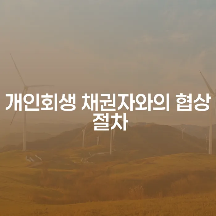 개인회생 채권자와의 협상 절차, 어떻게 해결할 수 있을까요?
