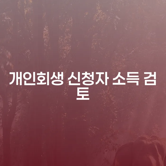 개인회생 신청자 소득 검토: 왜 중요할까요?