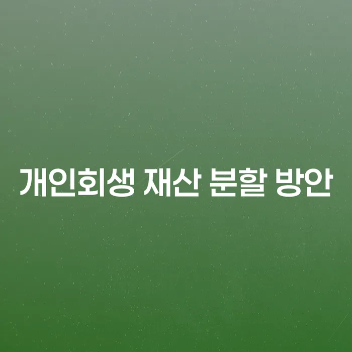 개인회생 재산 분할 방안: 어떻게 시작해야 할까요?