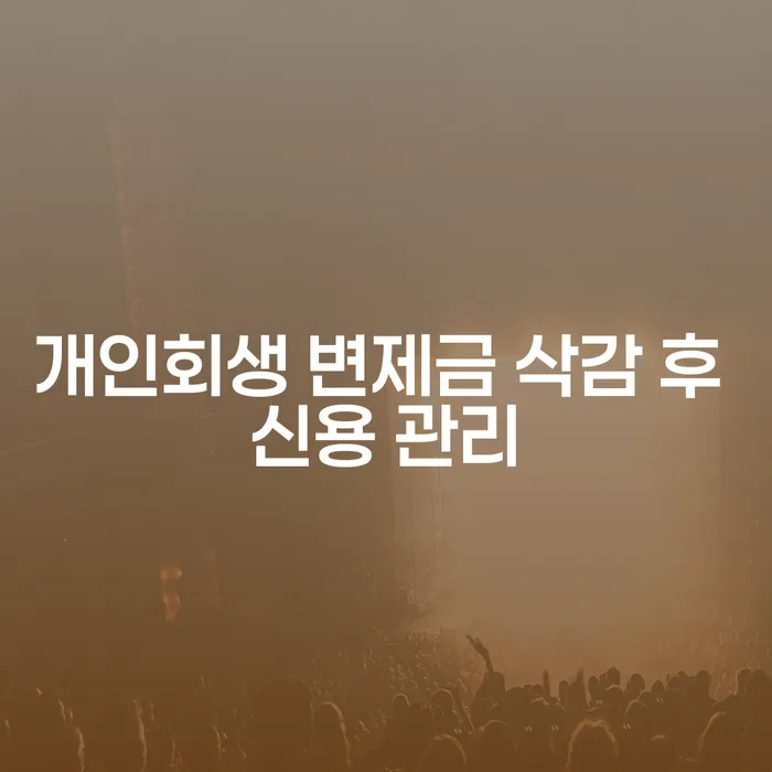 개인회생 변제금 삭감 후 신용 관리는 어떻게 해야 할까요?