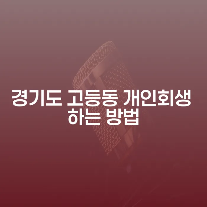 경기도 고등동에서 개인회생을 어떻게 신청할 수 있을까요?