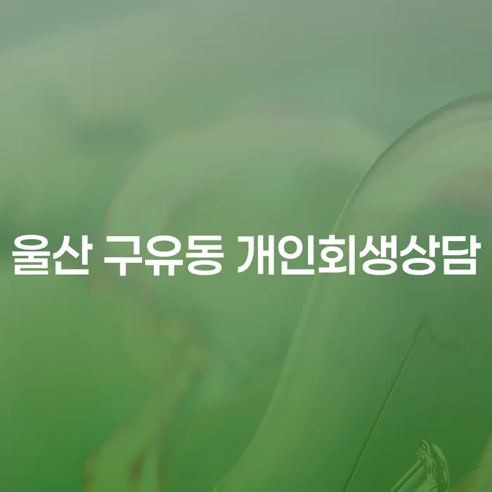 울산 구유동 개인회생상담: 채무의 무게에서 벗어나는 방법
